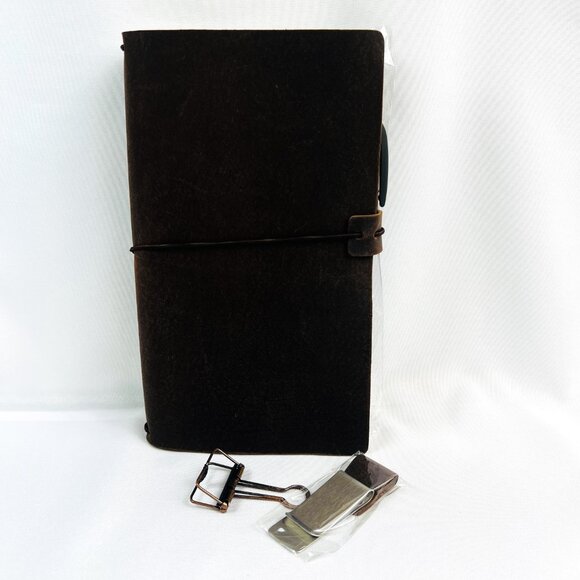 Handmade Refillable Leather Journal Traveler Diary Notebook 8.5 x 4.5 NWT - Picture 4 of 9